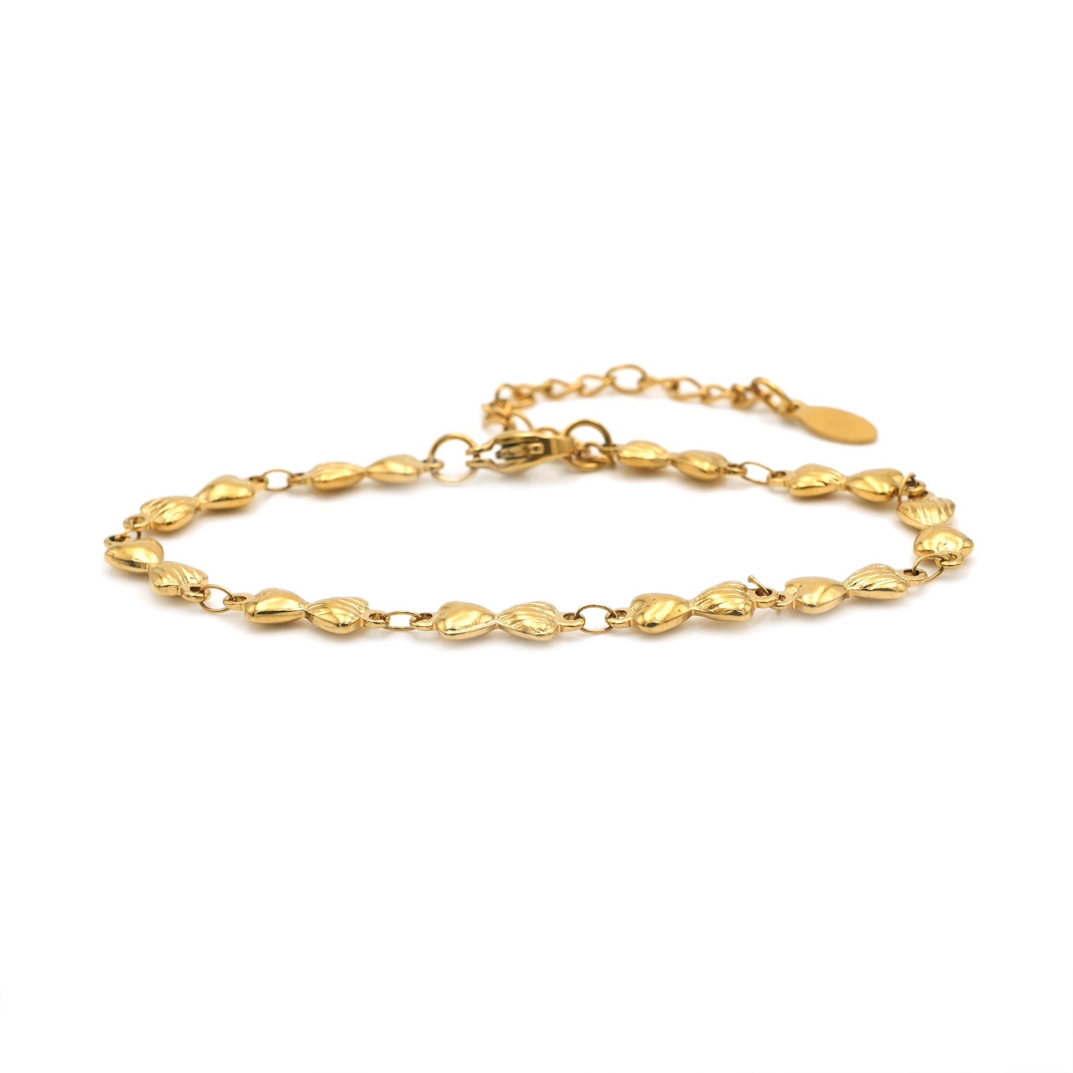 Bracciale Catena di Piccoli Cuori In Acciaio Inossidabile