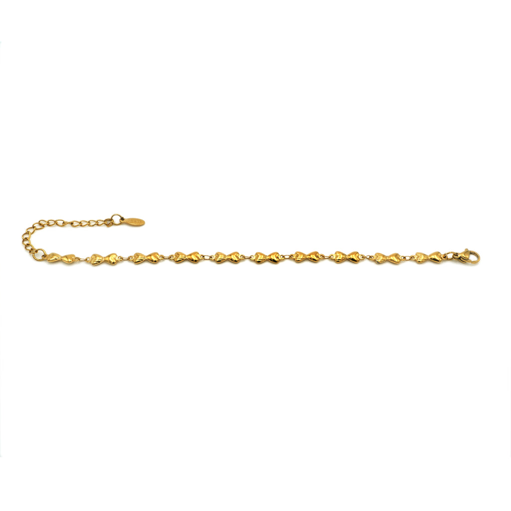 Bracciale Catena di Piccoli Cuori In Acciaio Inossidabile