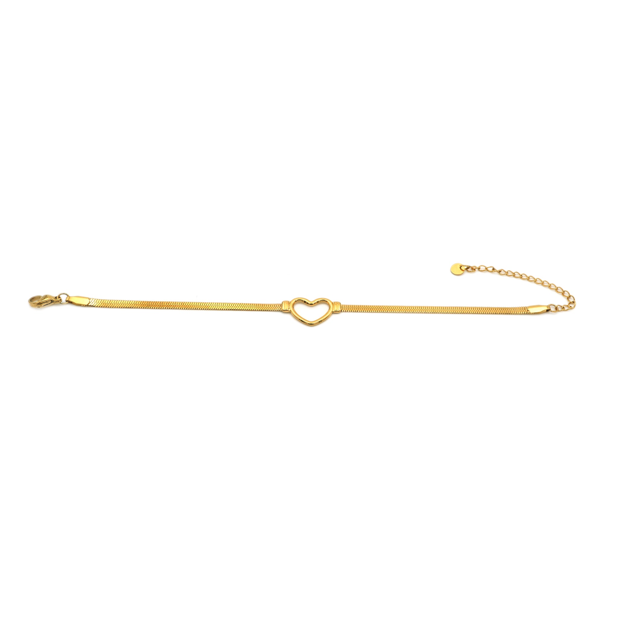 Bracciale con Cuore in Acciaio Inossidabile