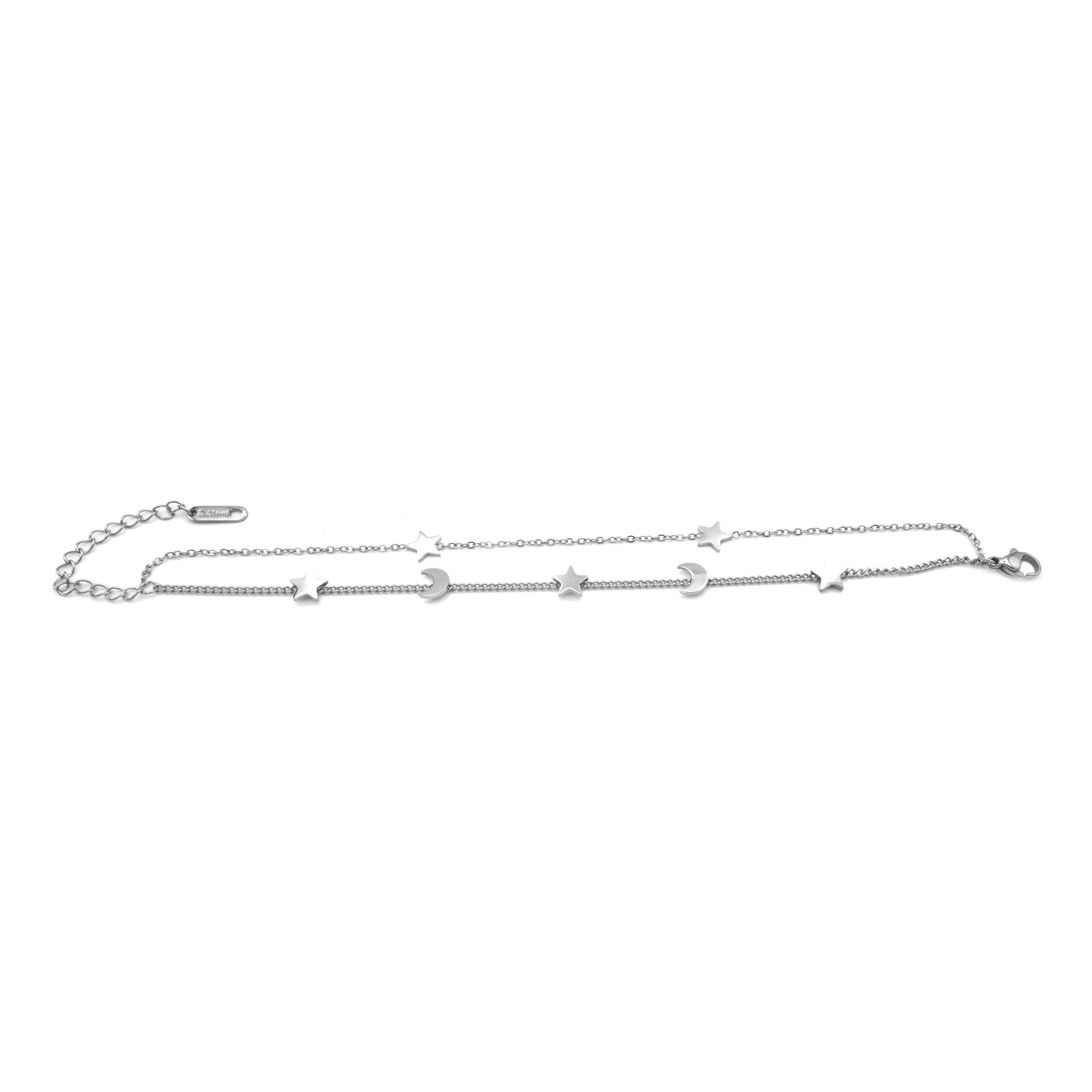 Bracciale Acciaio con Stelle e Lune