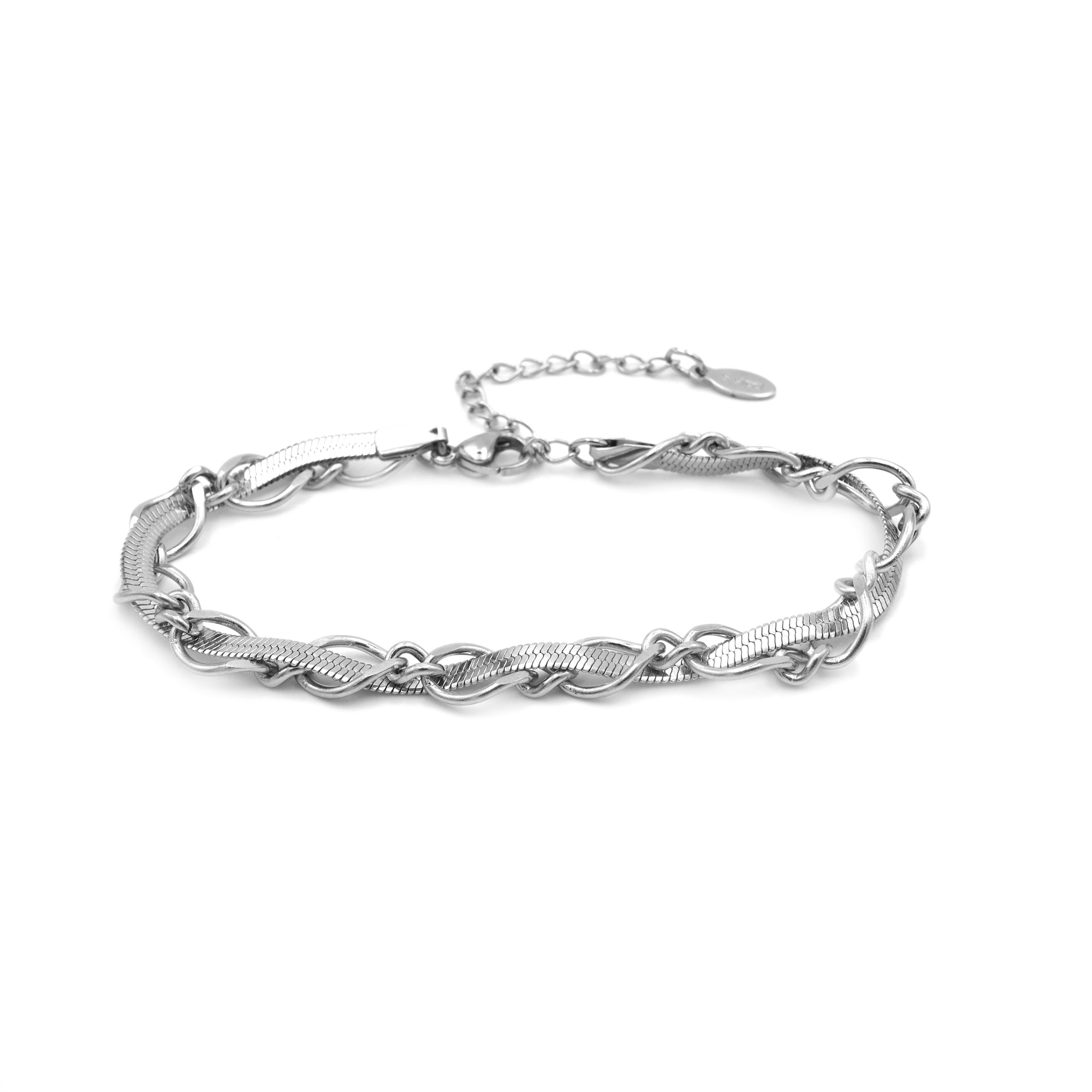 Bracciale  con Design Intrecciato in Acciaio