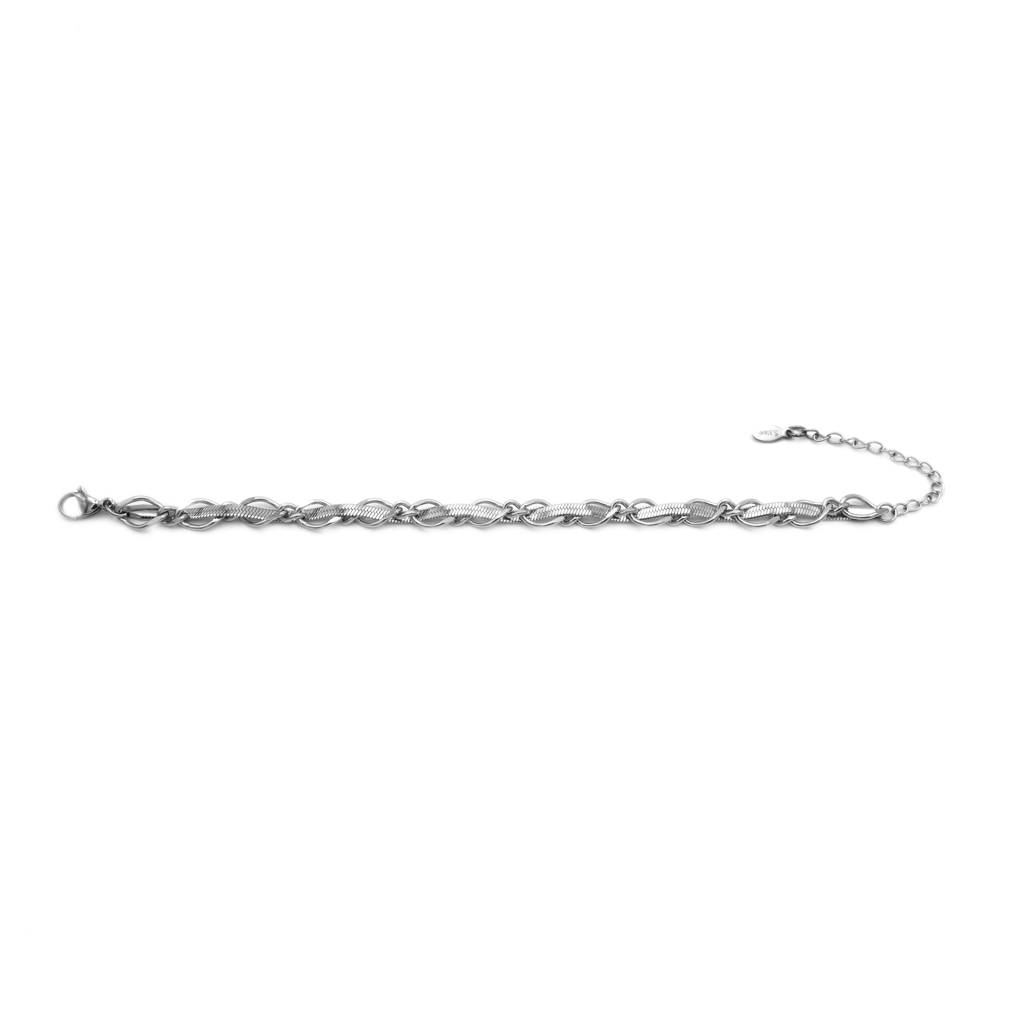 Bracciale  con Design Intrecciato in Acciaio