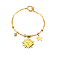 Bracciale Rigido Sole e Stella con Punto Luce In Acciaio Inossidabile