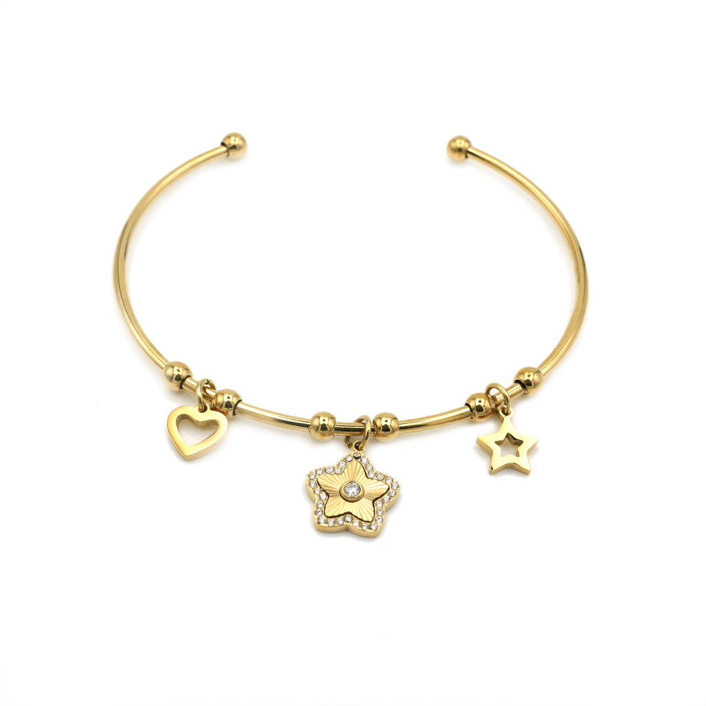 Bracciale Rigido Celestial Love con Charms In Acciaio Inossidabile