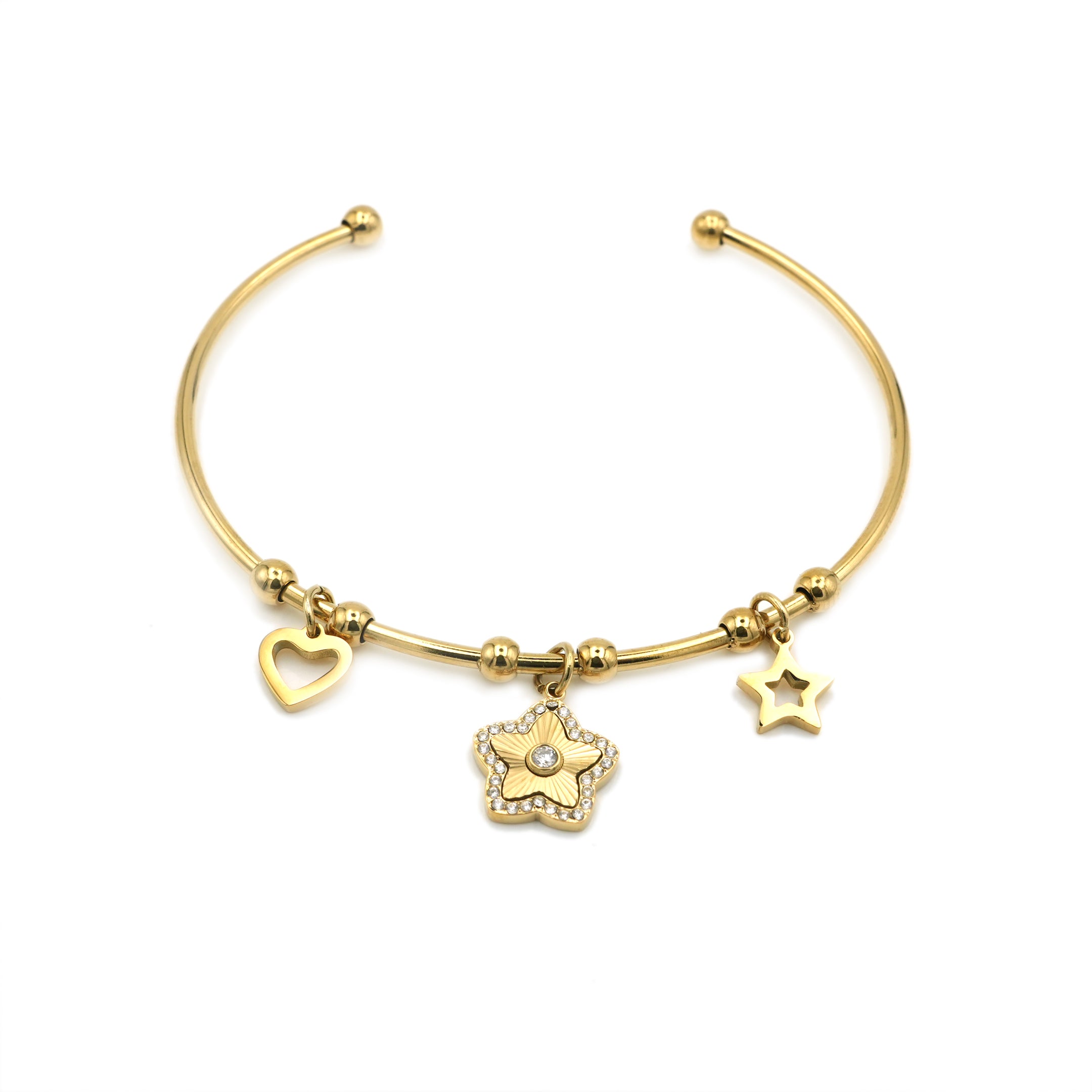 Bracciale Rigido Celestial Love con Charms In Acciaio Inossidabile