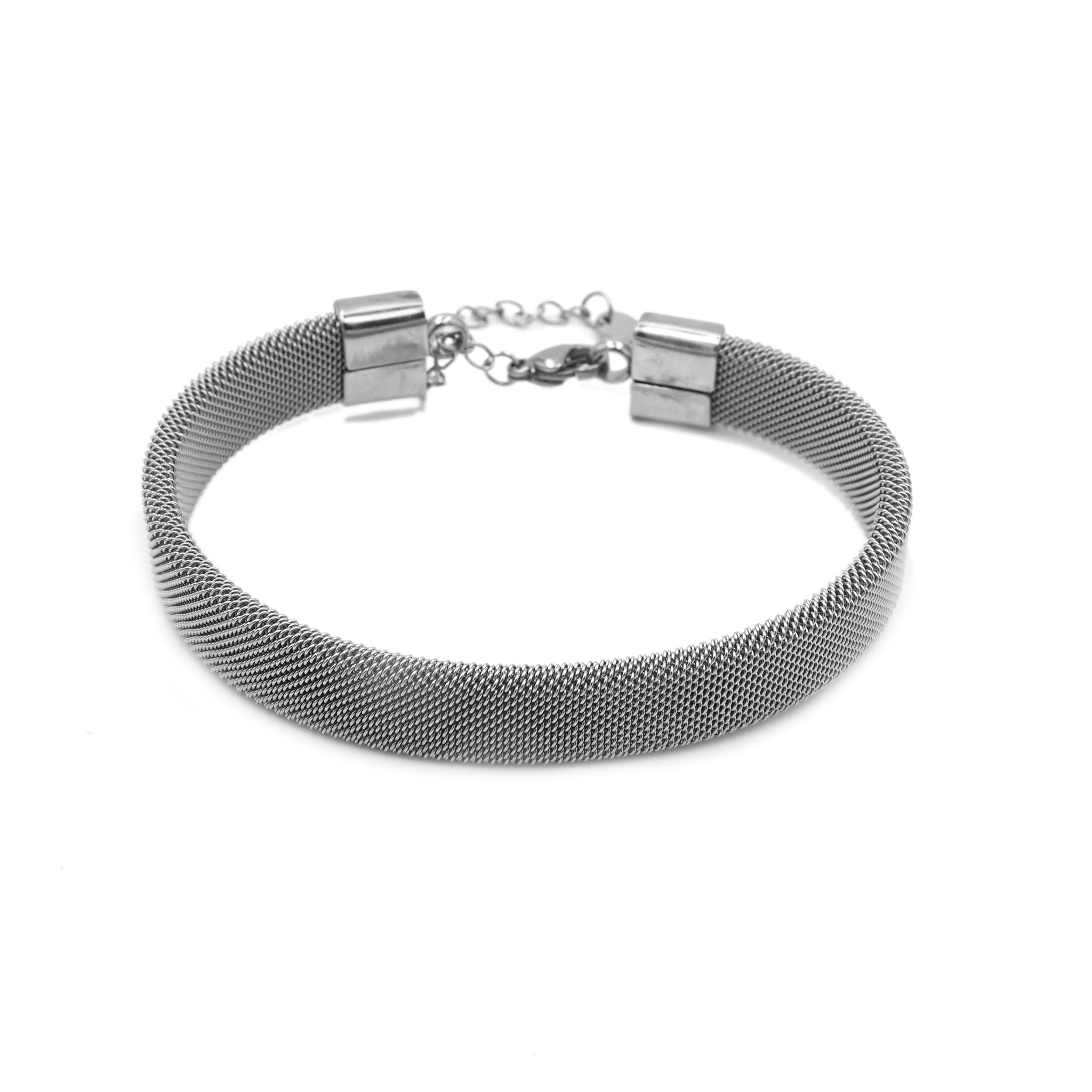 Bracciale Rigido a Maglia in Acciaio