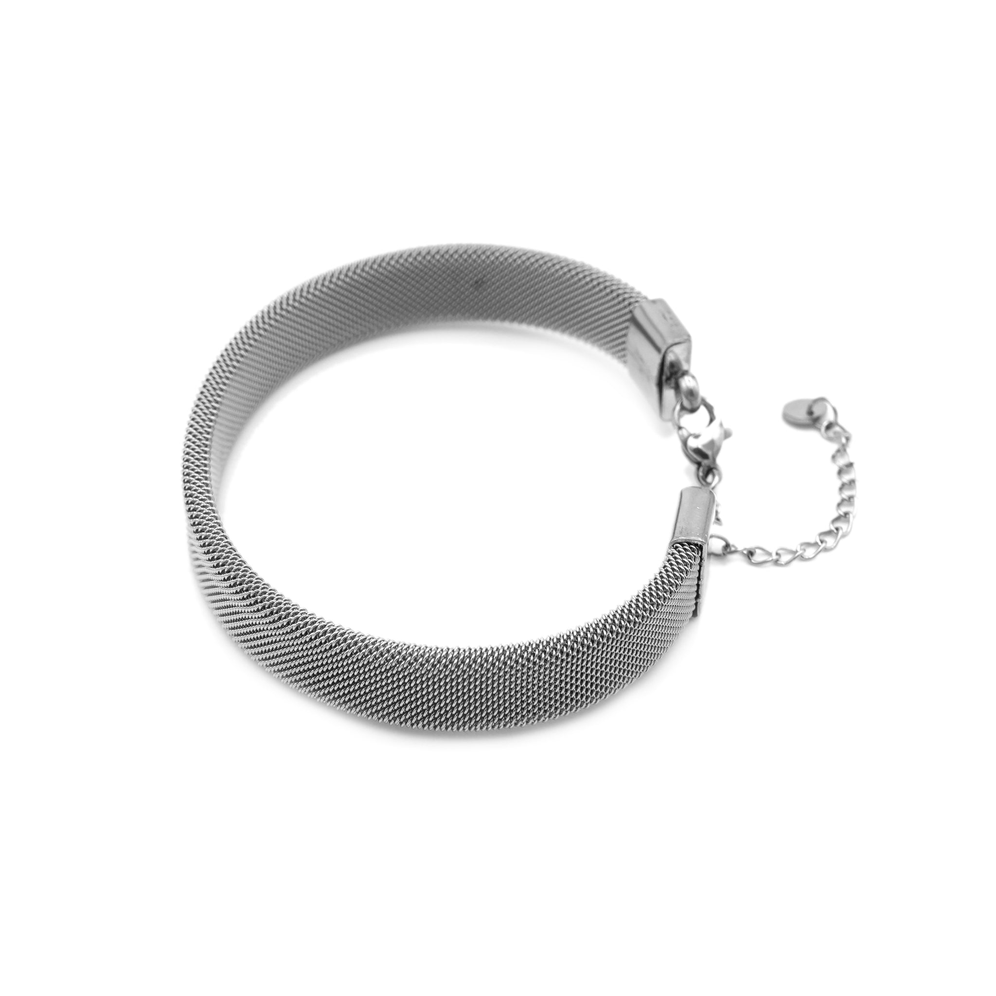 Bracciale Rigido a Maglia in Acciaio