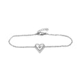 Bracciale Cuore Radiante con Pavé e Punto Luce In Acciaio Inossidabile