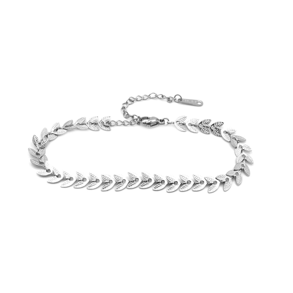 Bracciale a Foglie Alloro In Acciaio Inossidabile