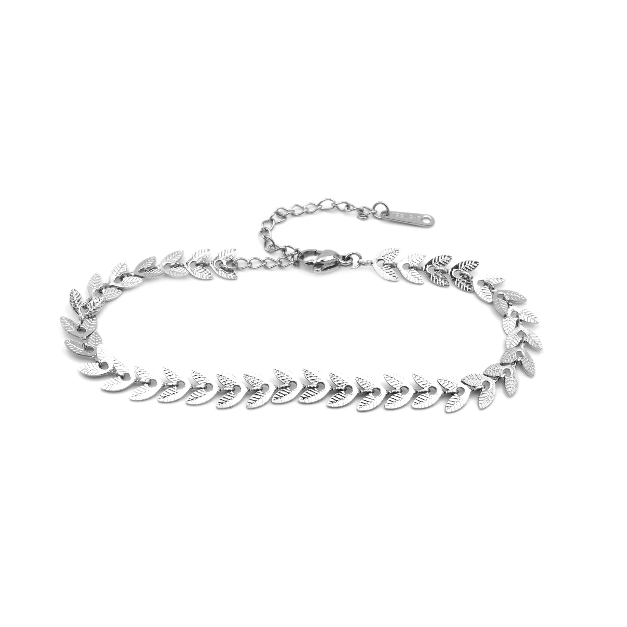 Bracciale a Foglie Alloro In Acciaio Inossidabile
