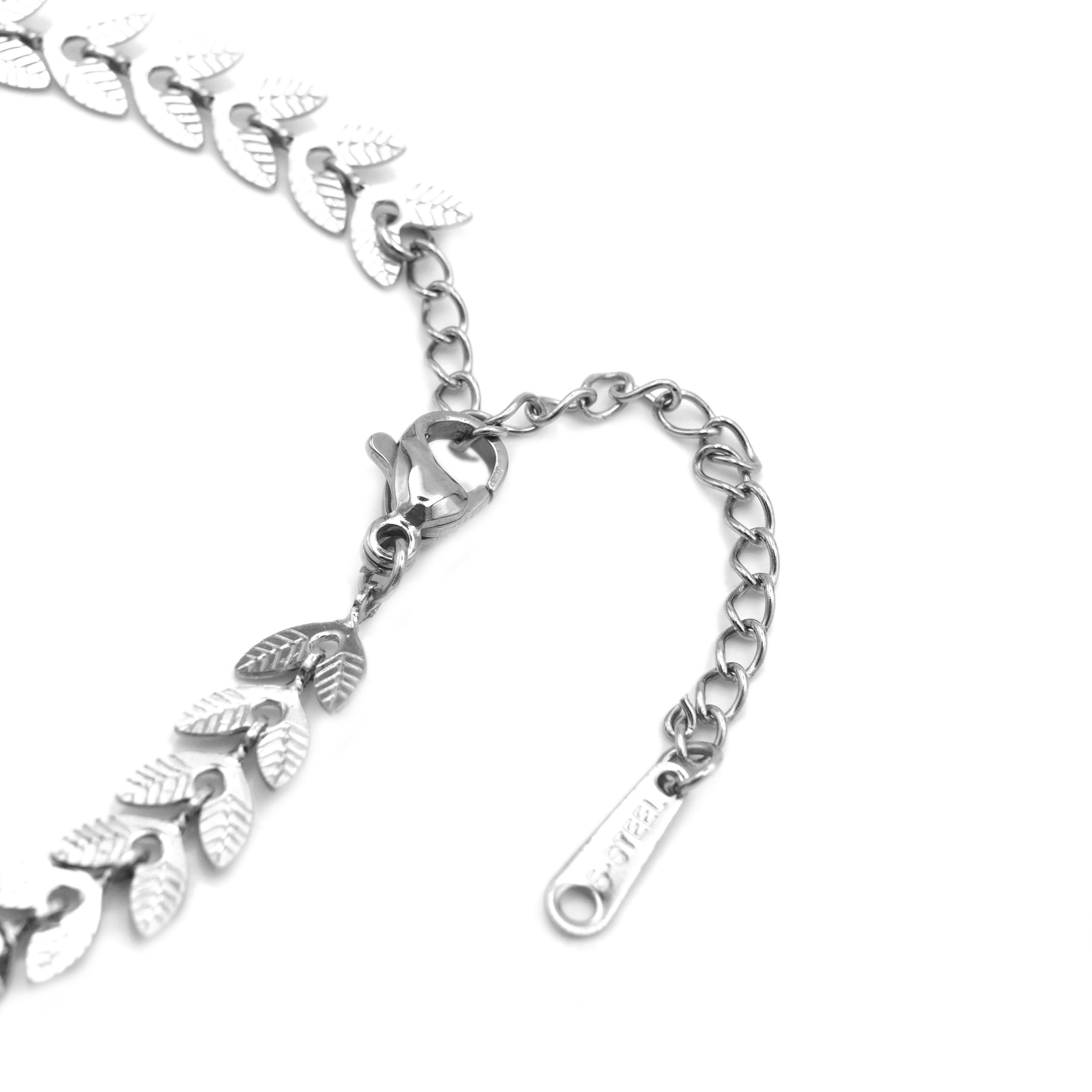 Bracciale a Foglie Alloro In Acciaio Inossidabile