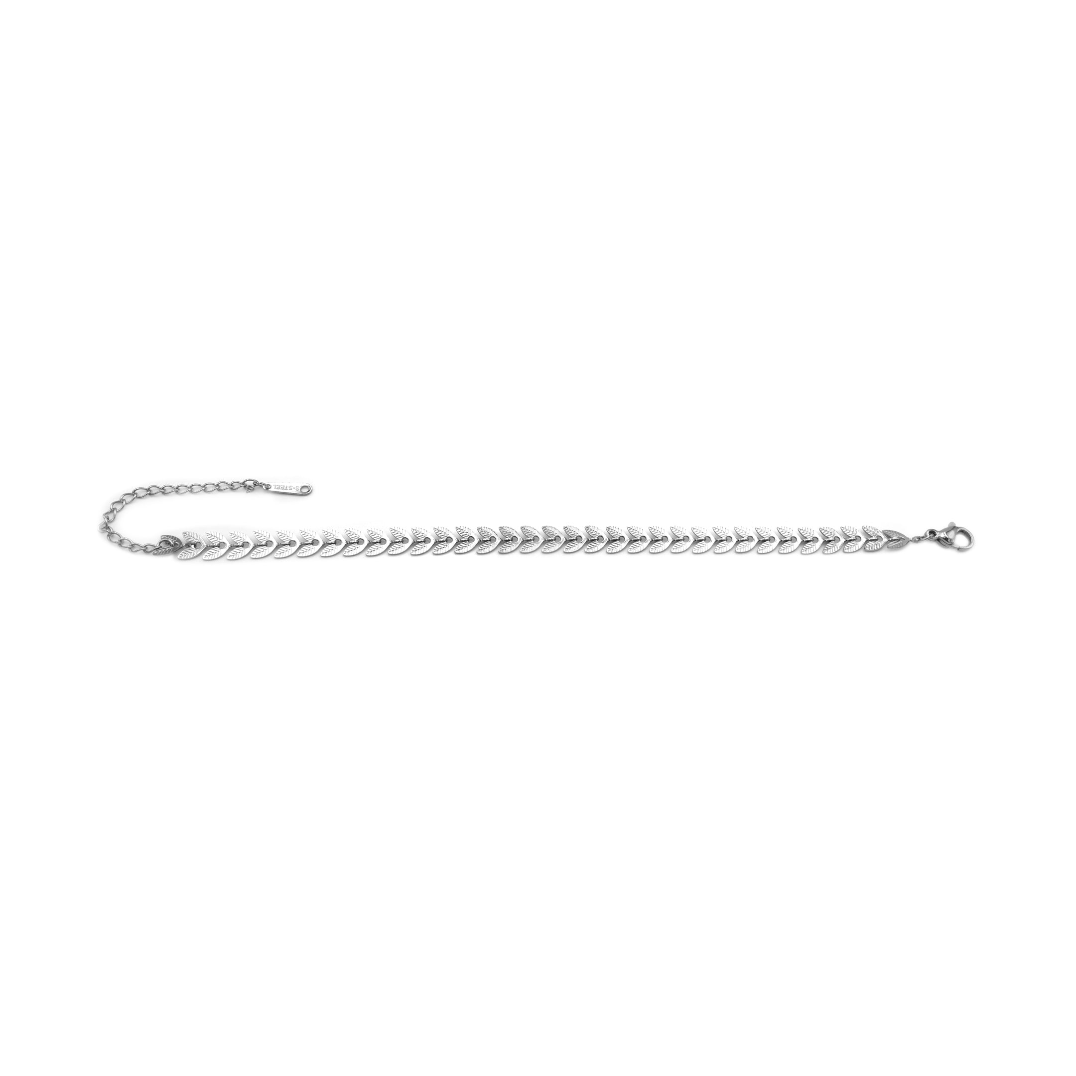 Bracciale a Foglie Alloro In Acciaio Inossidabile