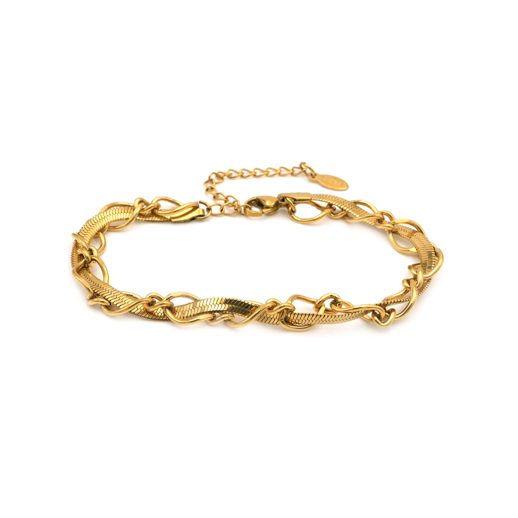 Bracciale Intreccio Mix Snake e Wave In Acciaio Inossidabile
