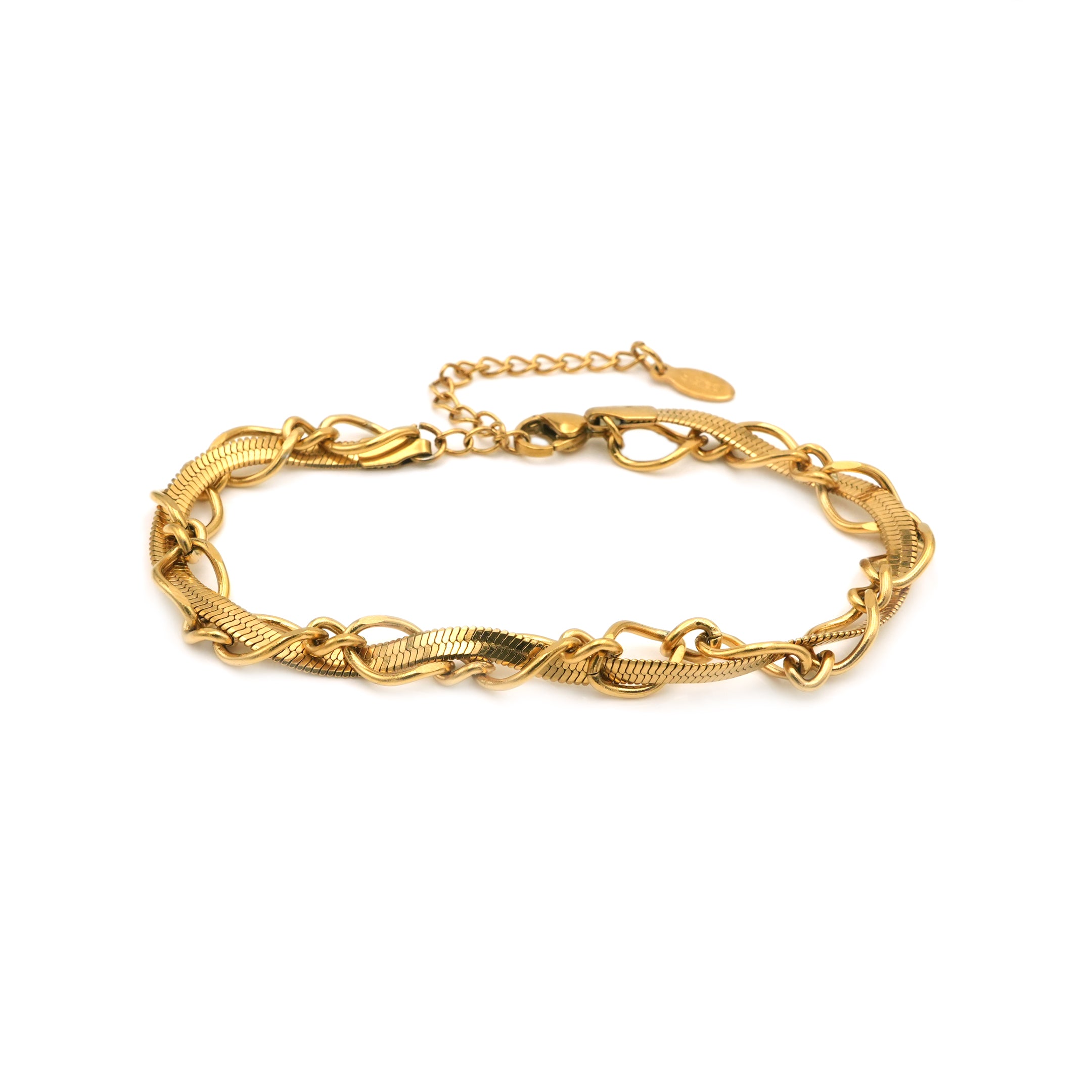 Bracciale Intreccio Mix Snake e Wave In Acciaio Inossidabile