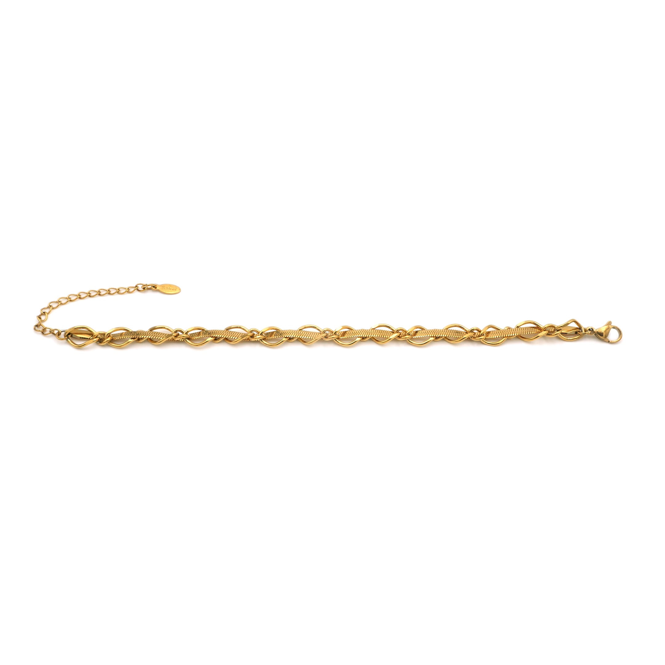 Bracciale Intreccio Mix Snake e Wave In Acciaio Inossidabile