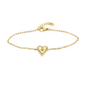 Bracciale Cuore Radiante con Pavé e Punto Luce In Acciaio Inossidabile