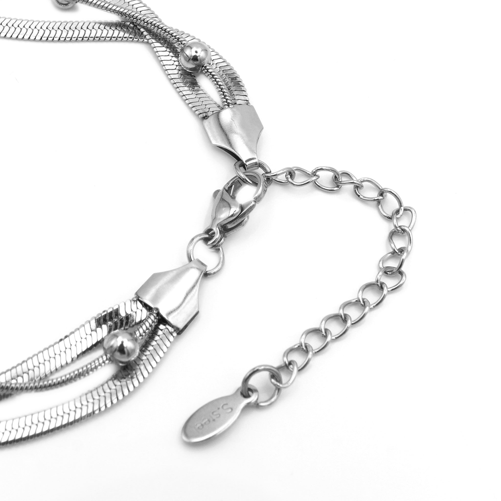 Bracciale a Tre Fili con Sfere in Acciaio