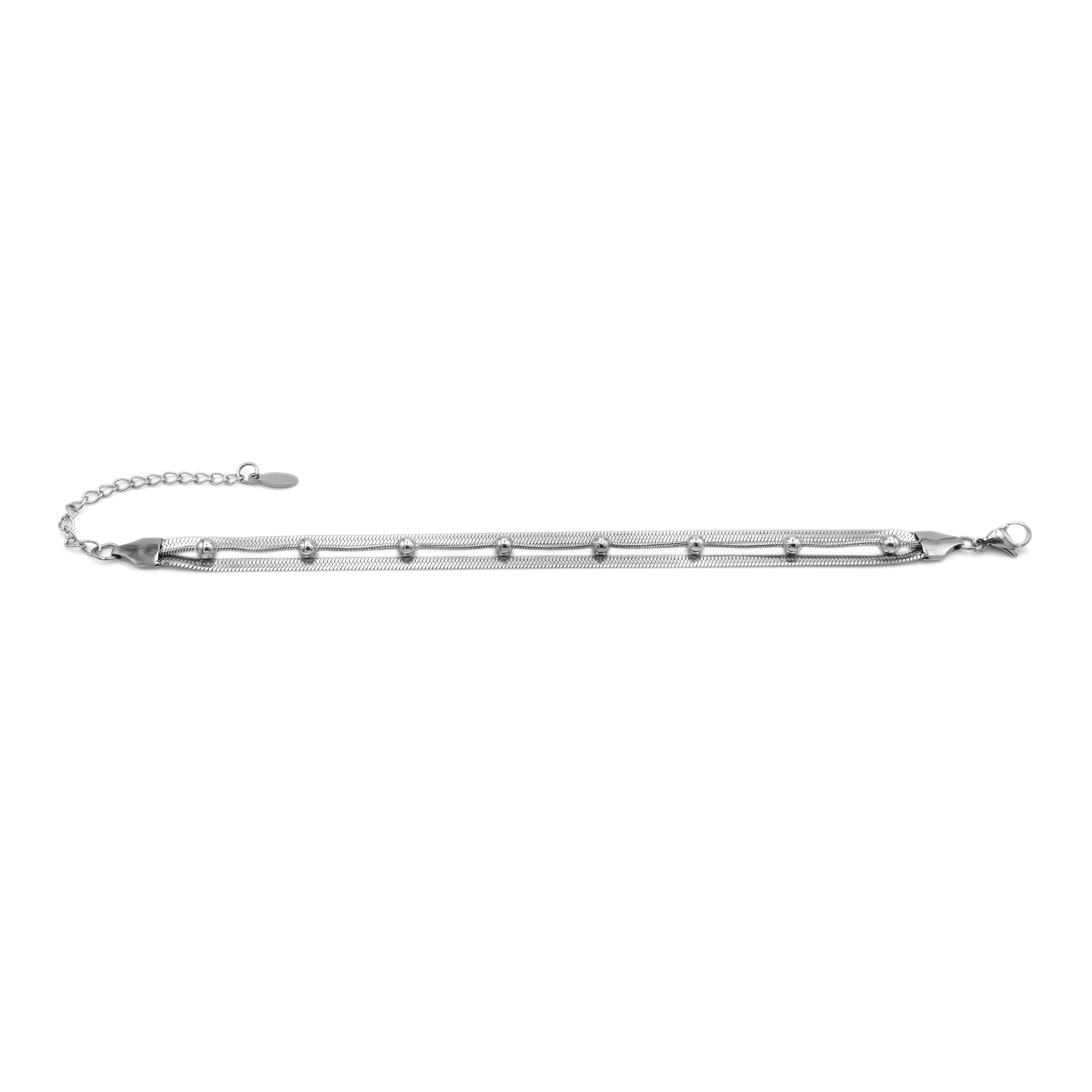 Bracciale a Tre Fili con Sfere in Acciaio