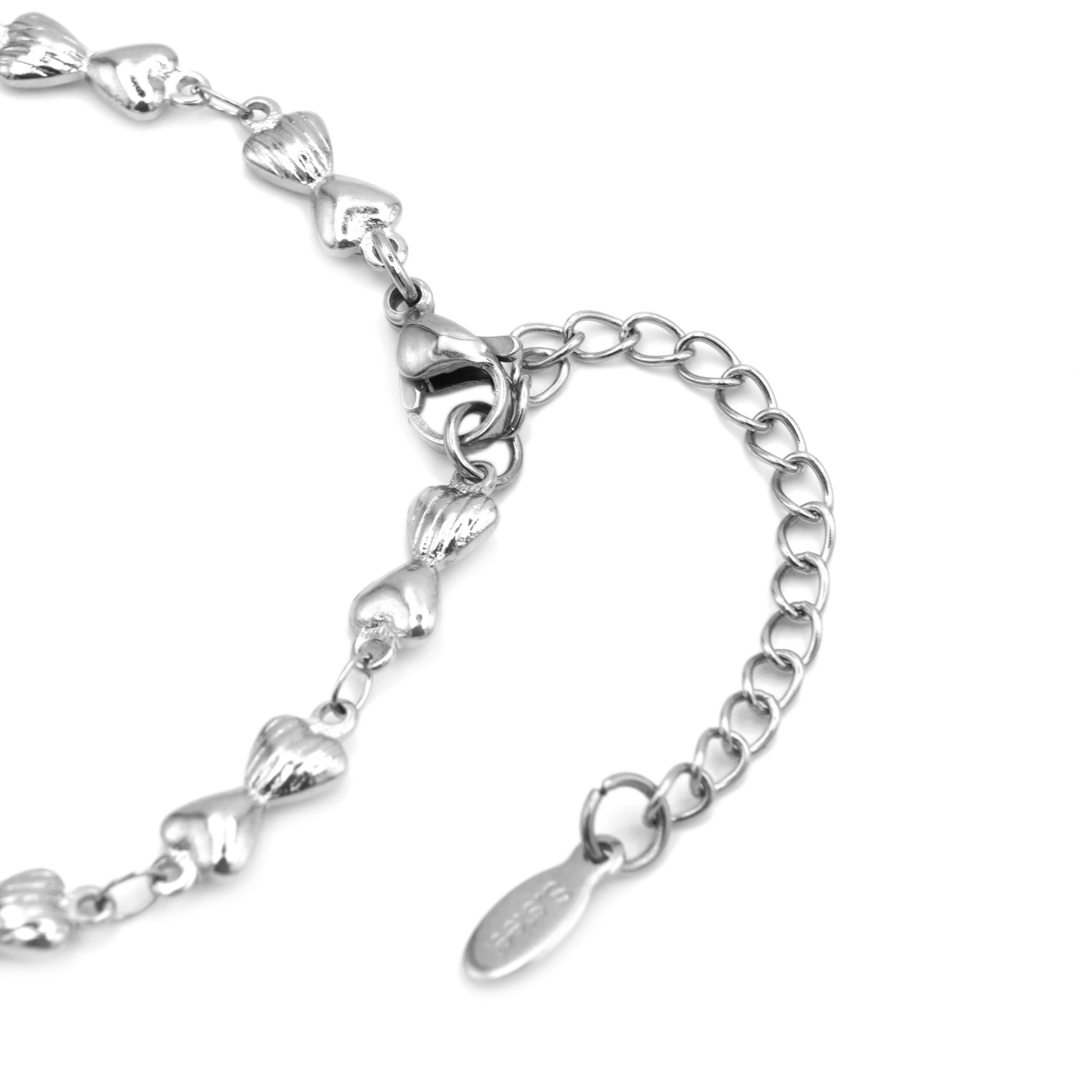 Bracciale Catena di Piccoli Cuori In Acciaio Inossidabile