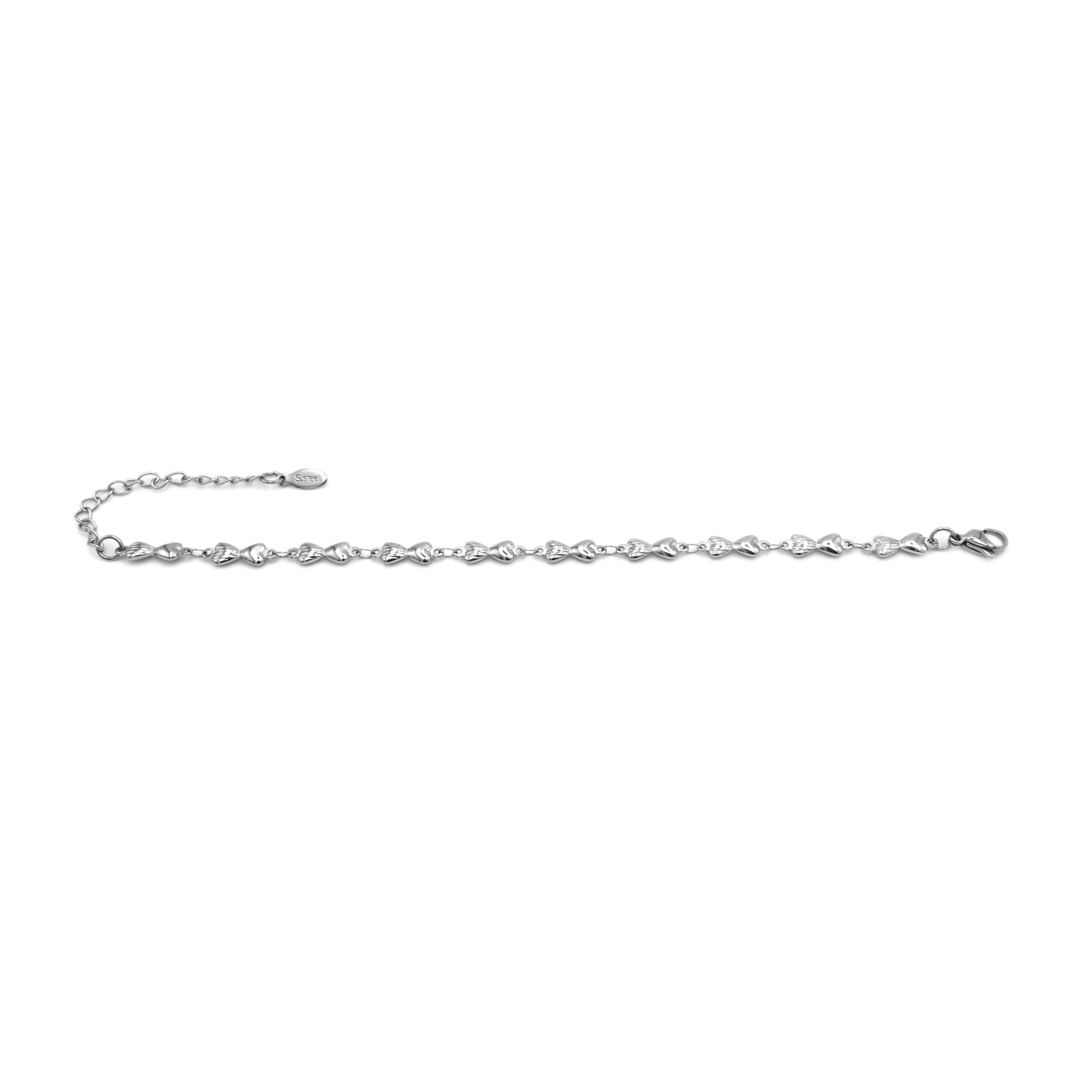 Bracciale Catena di Piccoli Cuori In Acciaio Inossidabile