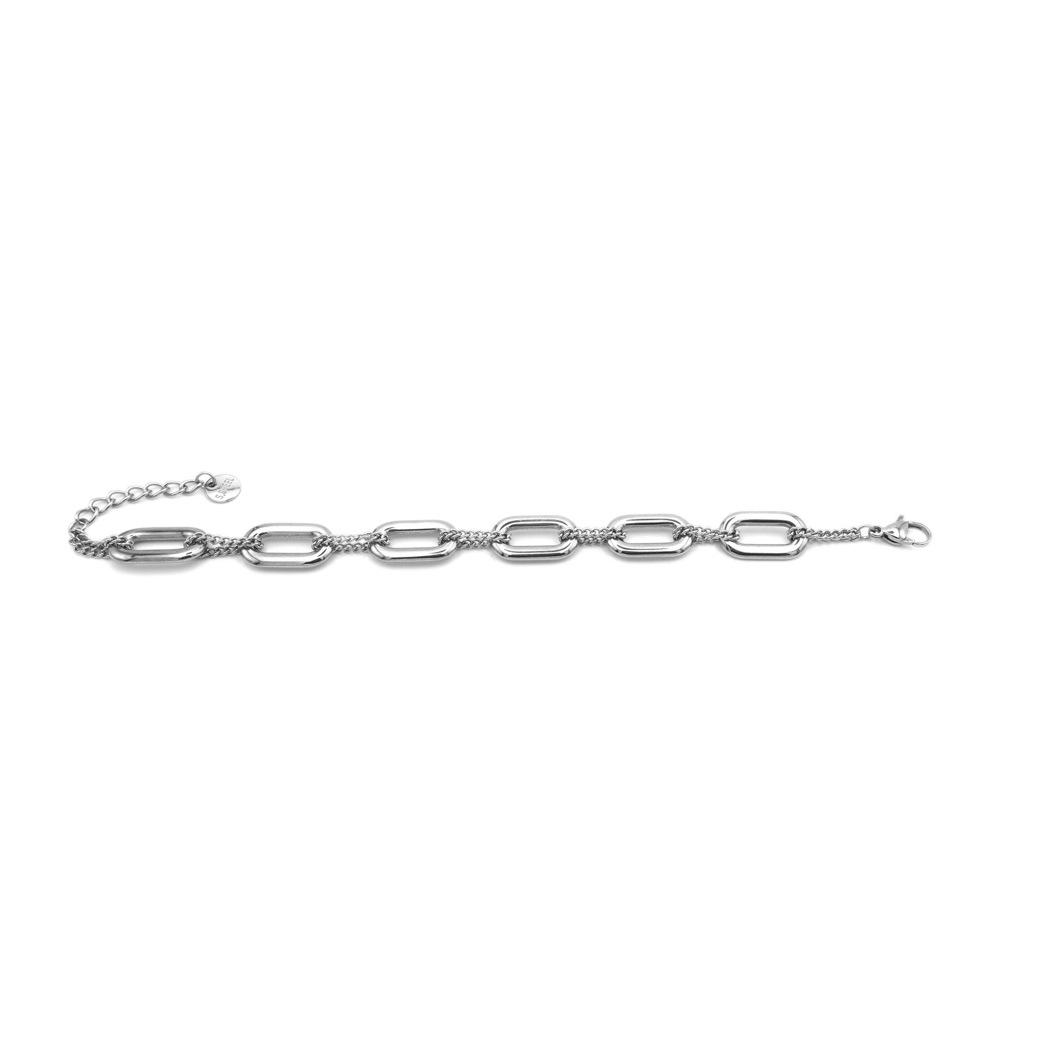 Bracciale a Maglie Rettangolari in Acciaio
