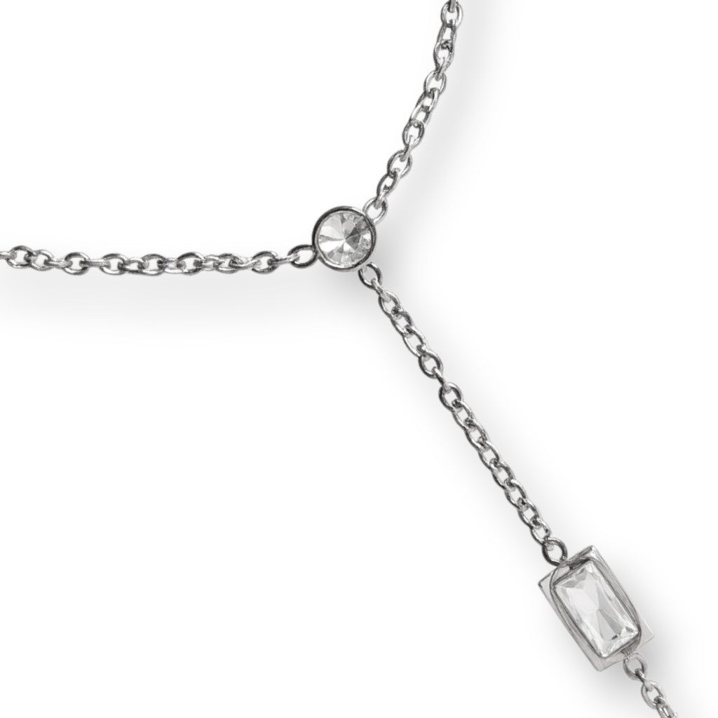 Bracciale Baciamano Cristallo Rettangolare Acciaio