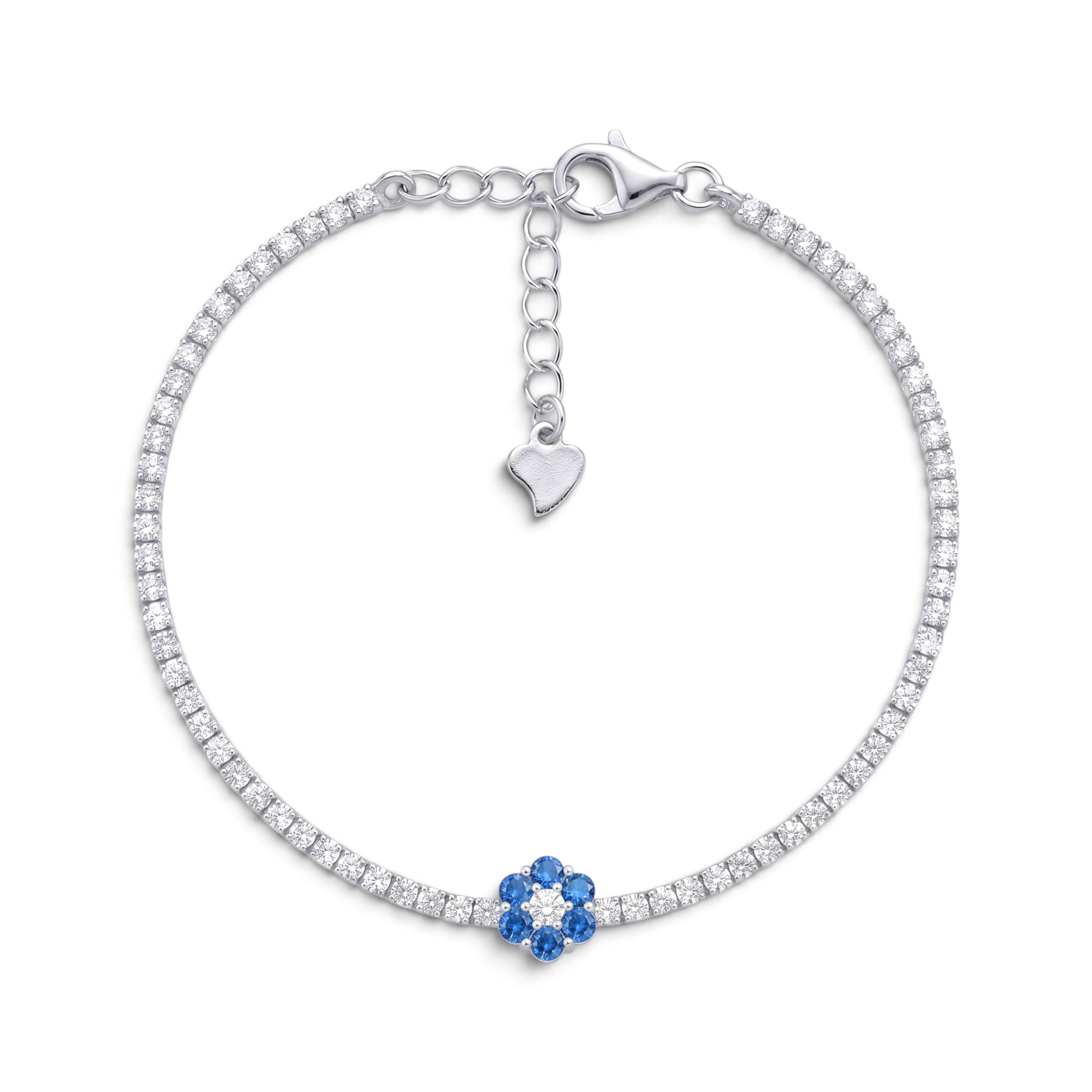 Bracciale Tennis Fiore In Argento 925