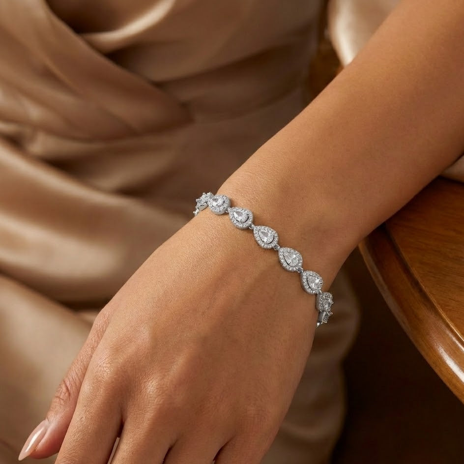 Bracciale Tennis Gocce di Luce In Acciaio Inossidabile