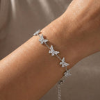 Bracciale Farfalle Zirconate In Acciaio Inossidabile
