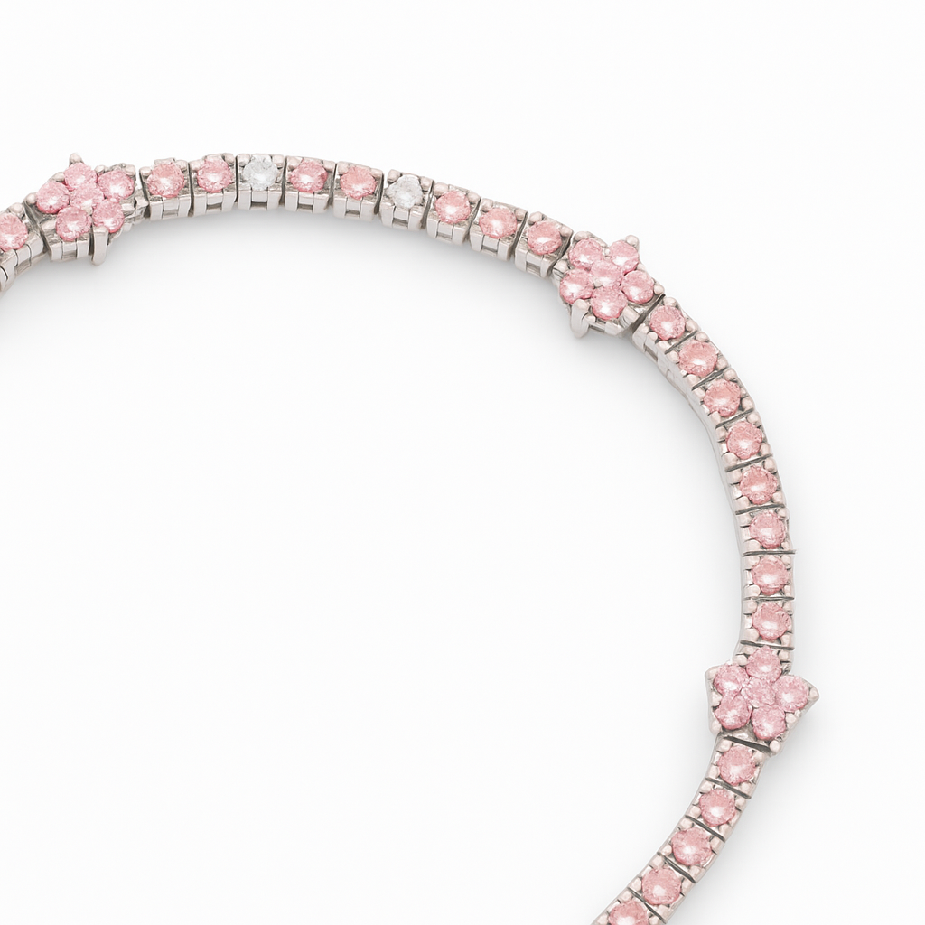 Bracciale Fiore di Zirconi in Argento