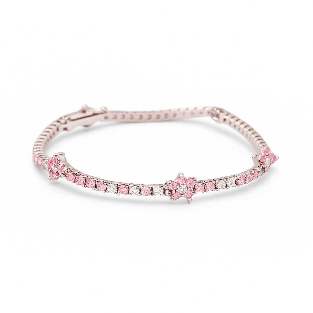 Bracciale Fiore di Zirconi in Argento