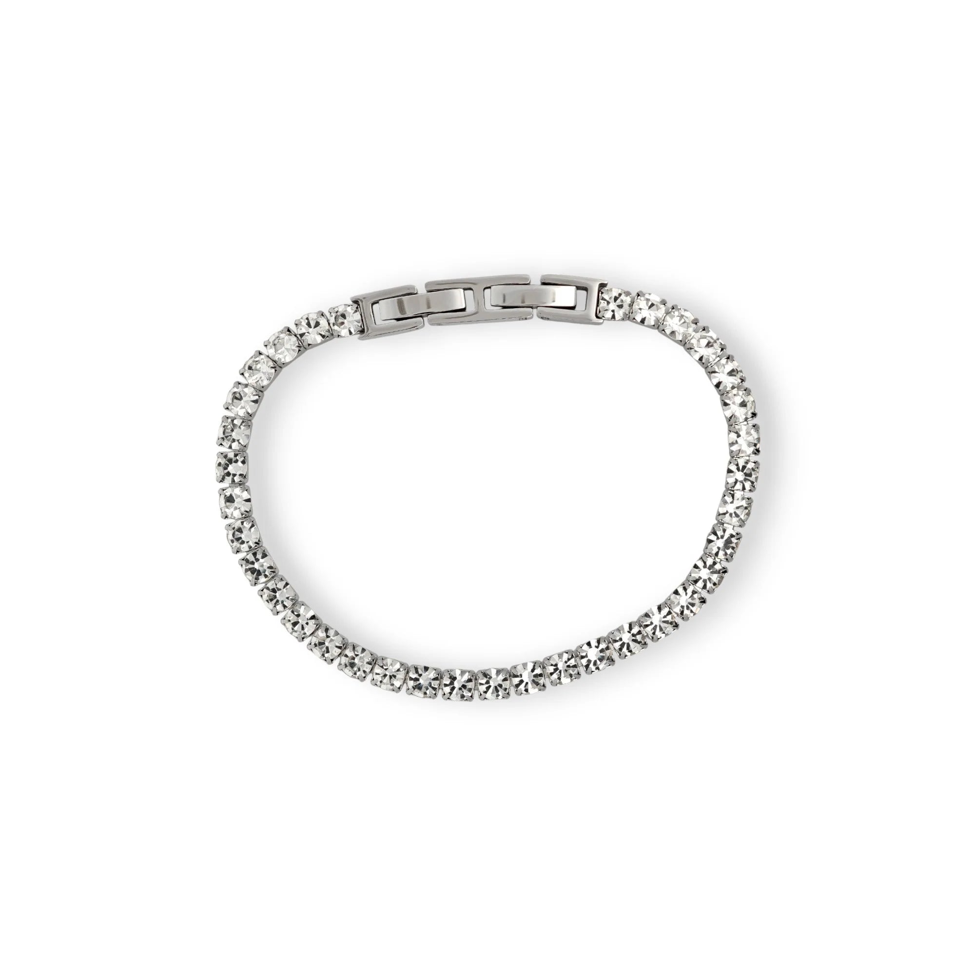 Bracciale Tennis Elite con Cristalli Bianchi In Acciaio Inossidabile