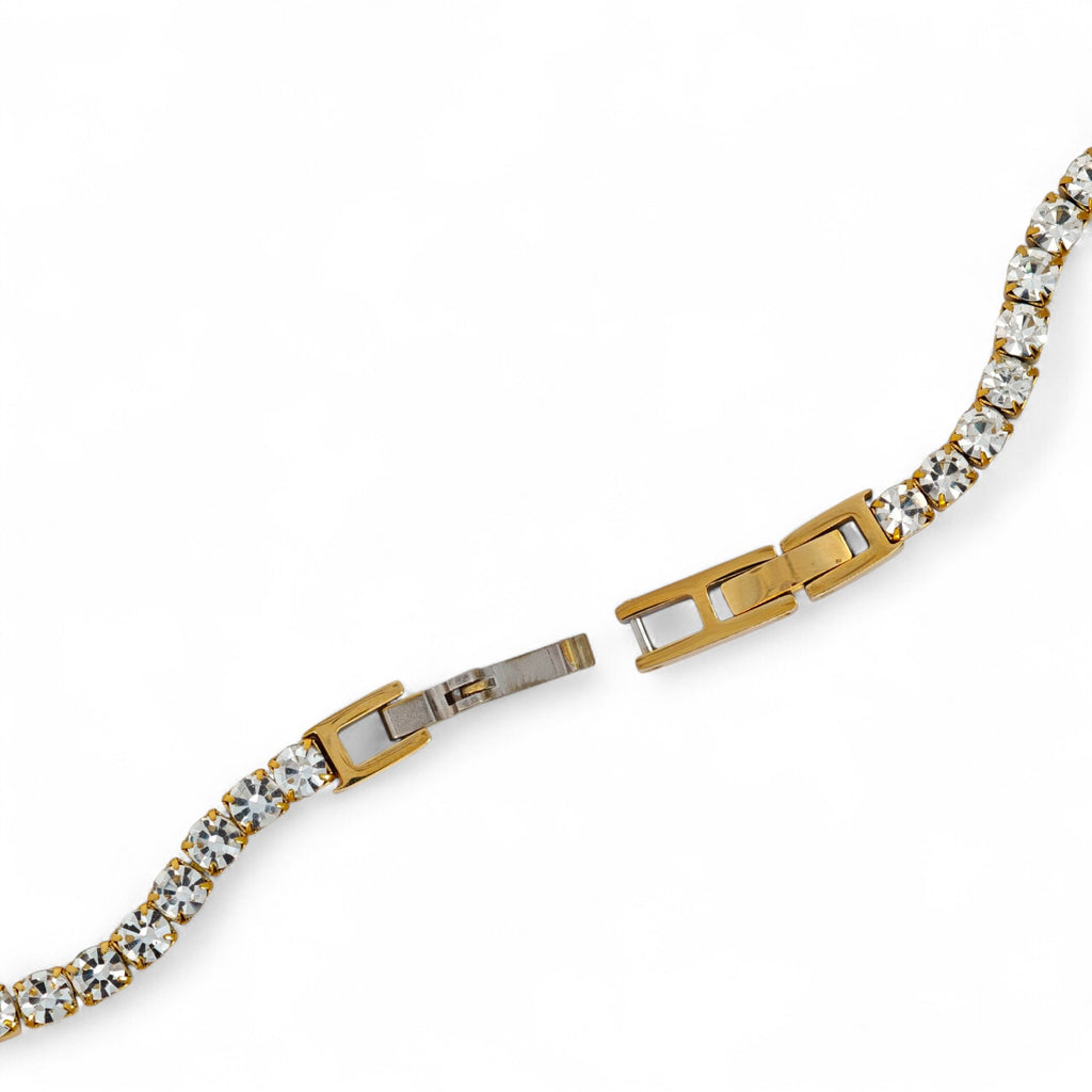 Bracciale Tennis Elite con Cristalli Bianchi In Acciaio Inossidabile