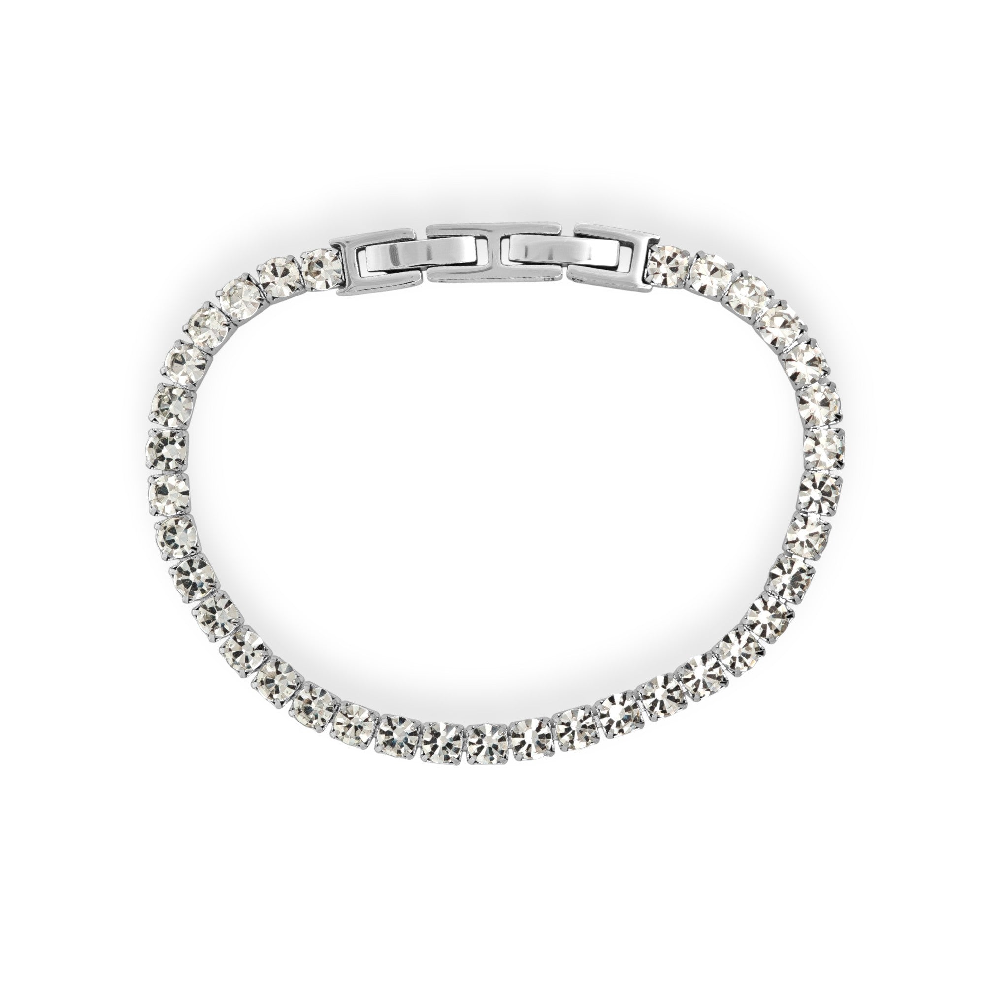 Bracciale Tennis Elite con Cristalli Bianchi In Acciaio Inossidabile