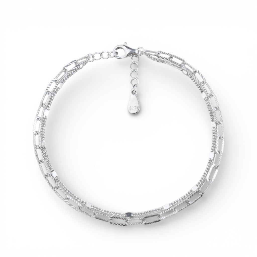 Bracciale Dual Harmony a Doppia Fascia In Argento 925
