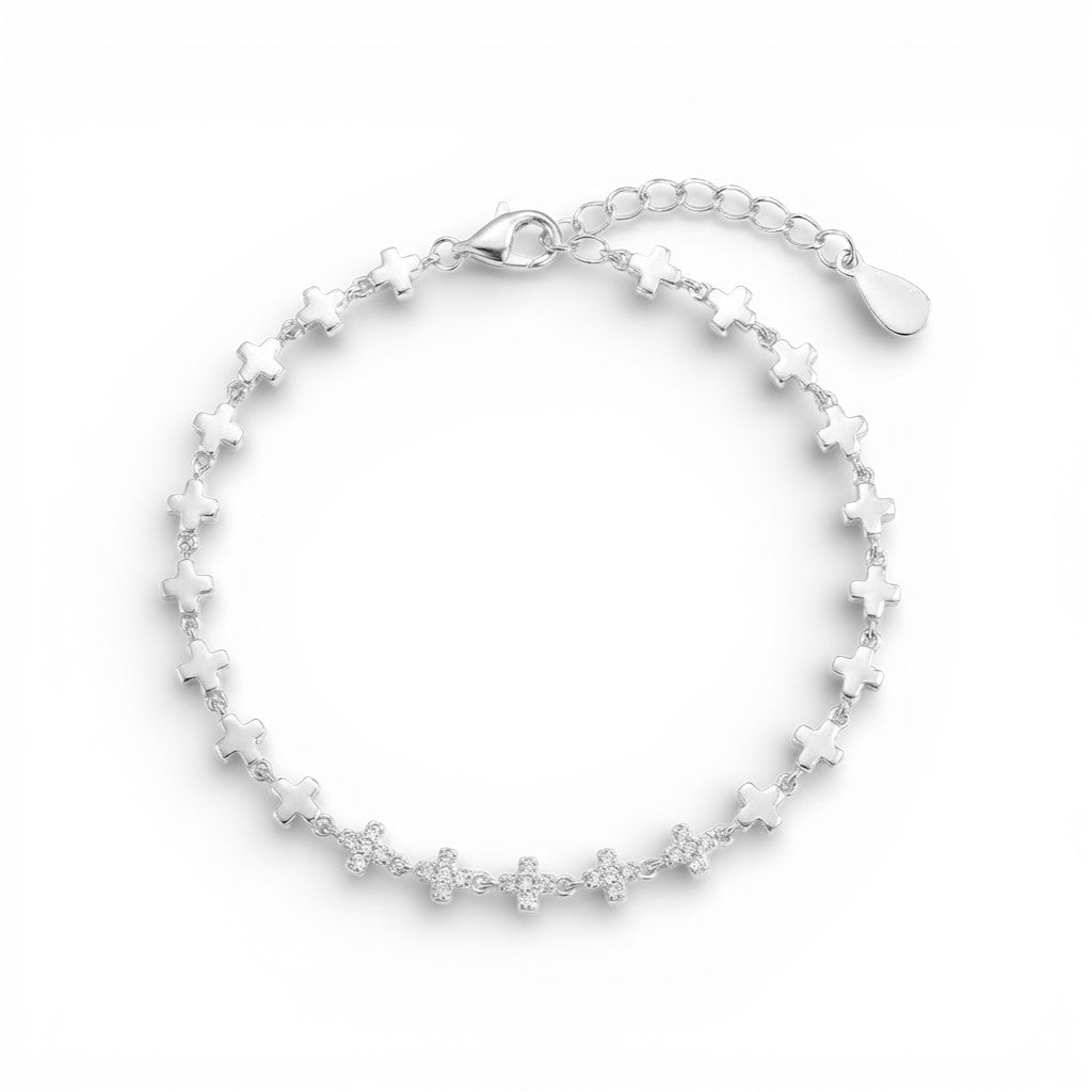 Bracciale con Croci Zirconate In Argento 925