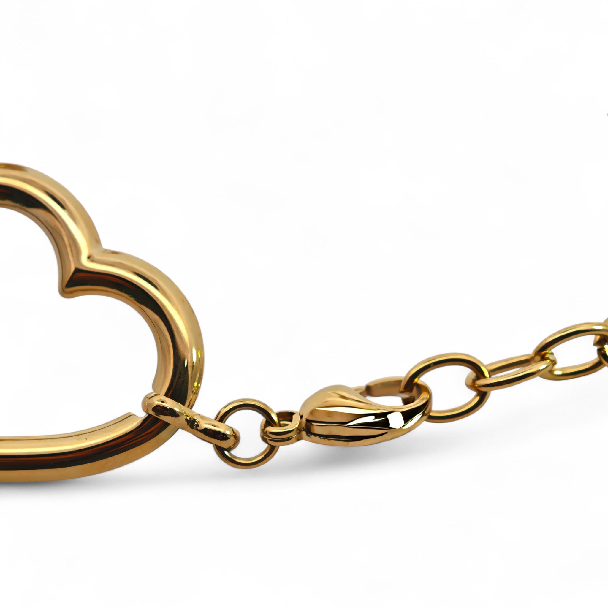 Bracciale Catena con Cuori Aperti in Acciaio Inossidabile