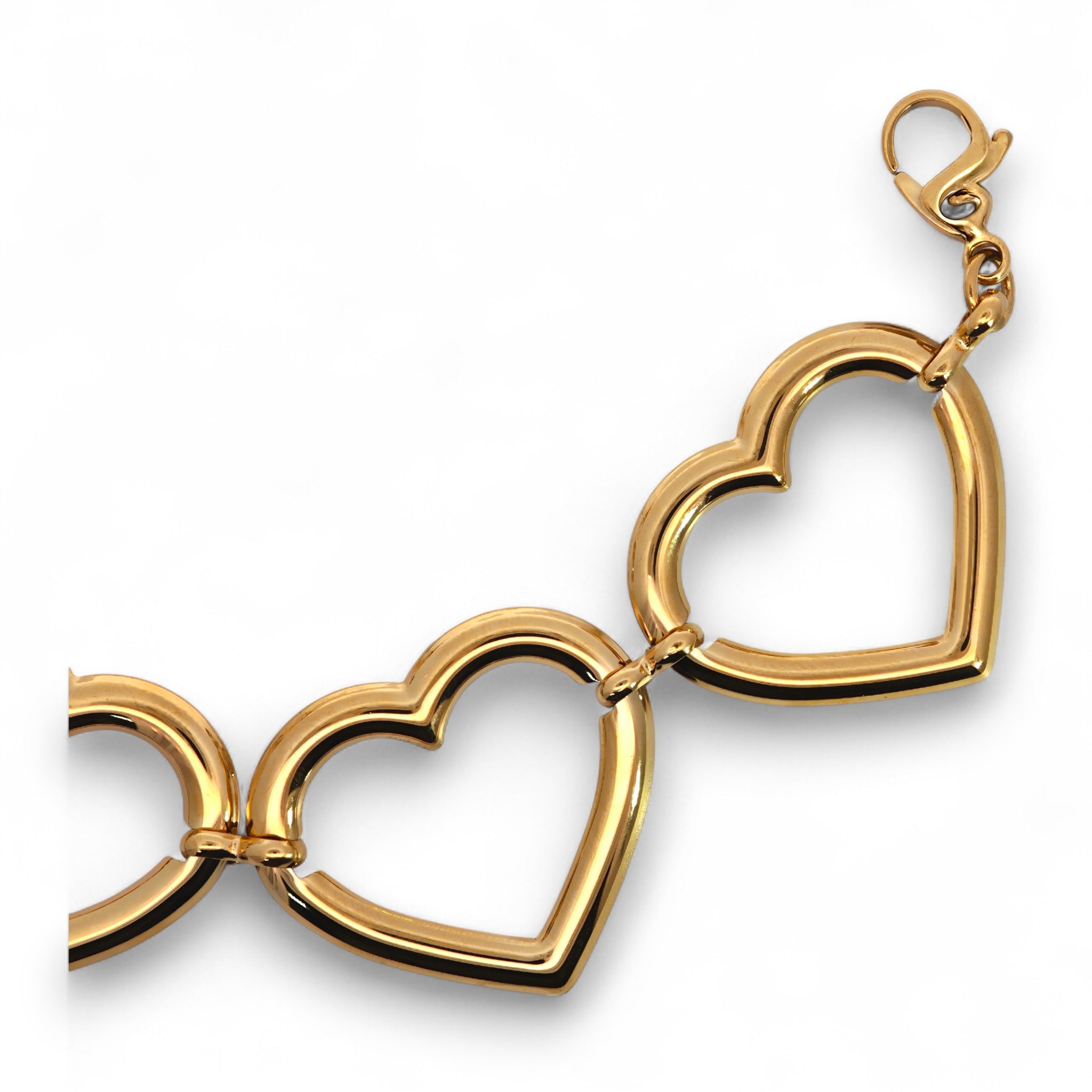 Bracciale Catena con Cuori Aperti in Acciaio Inossidabile