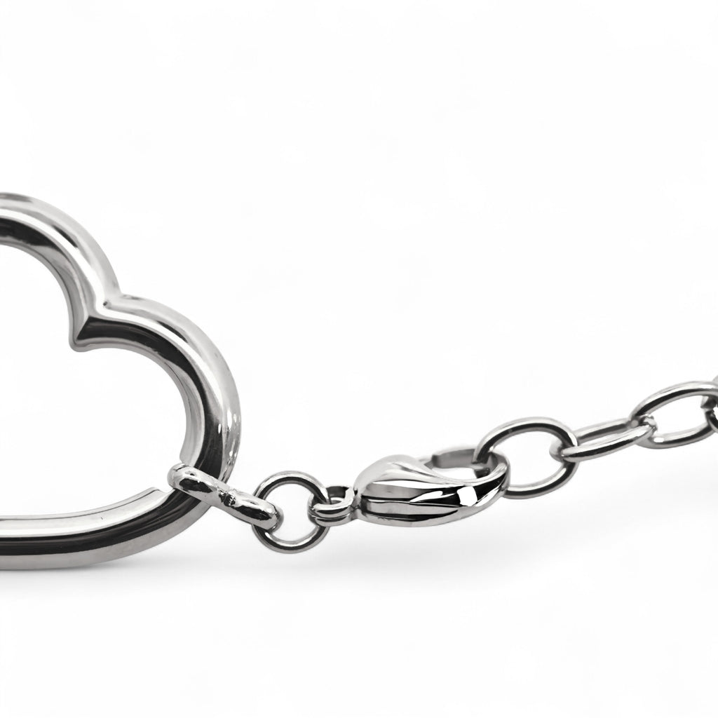Bracciale Catena con Cuori Aperti In Acciaio Inossidabile