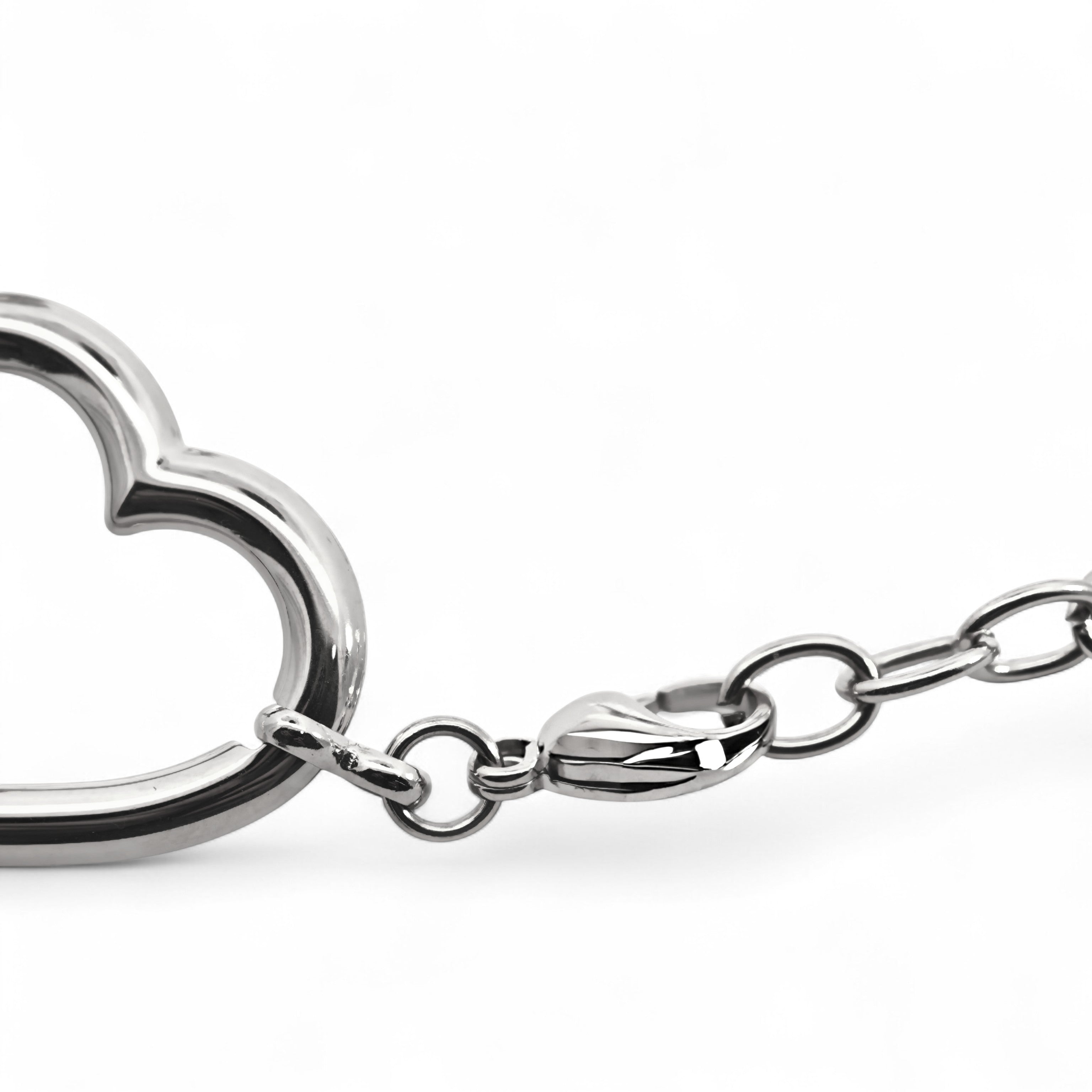 Bracciale Catena con Cuori Aperti In Acciaio Inossidabile