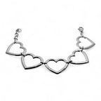 Bracciale Catena con Cuori Aperti In Acciaio Inossidabile