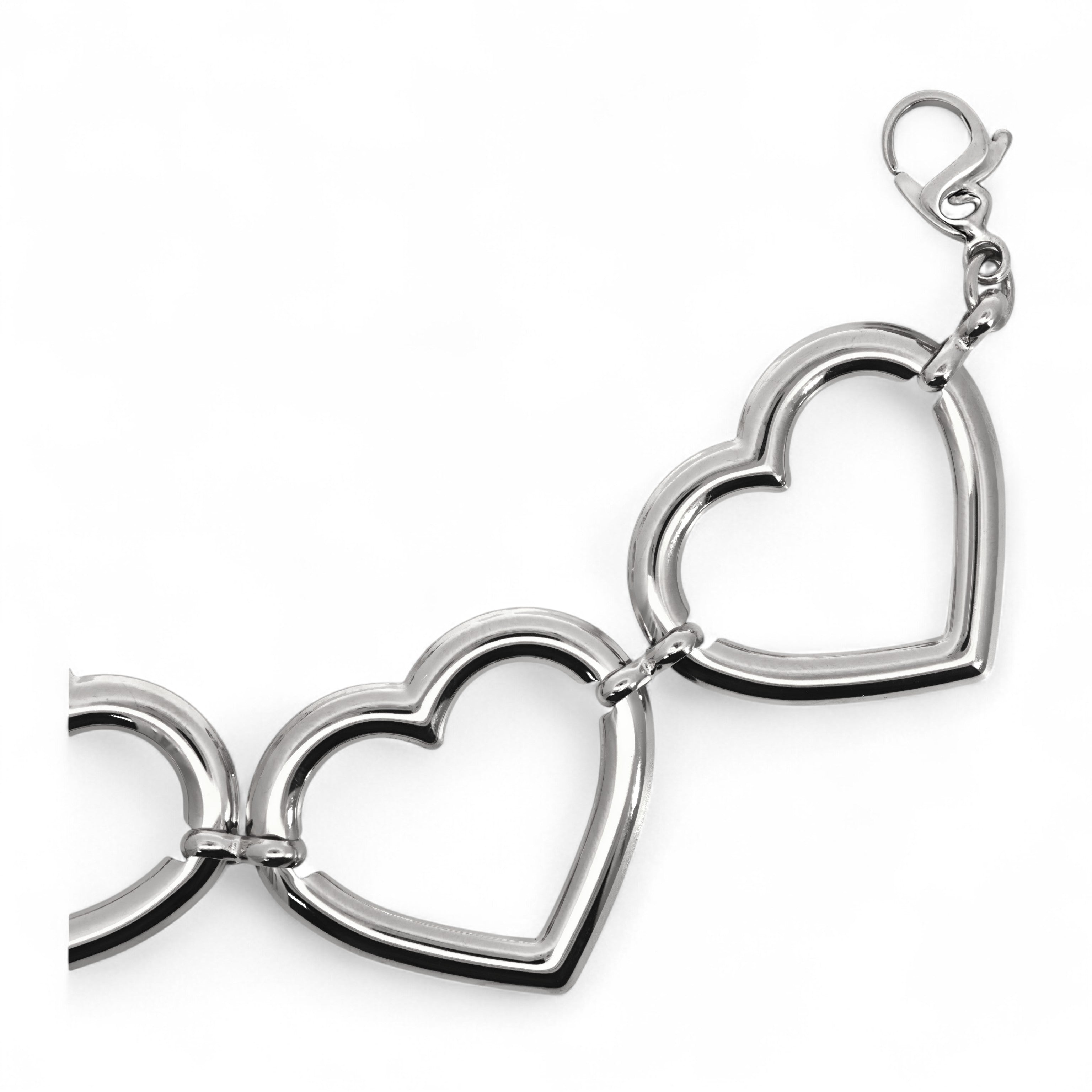 Bracciale Catena con Cuori Aperti In Acciaio Inossidabile
