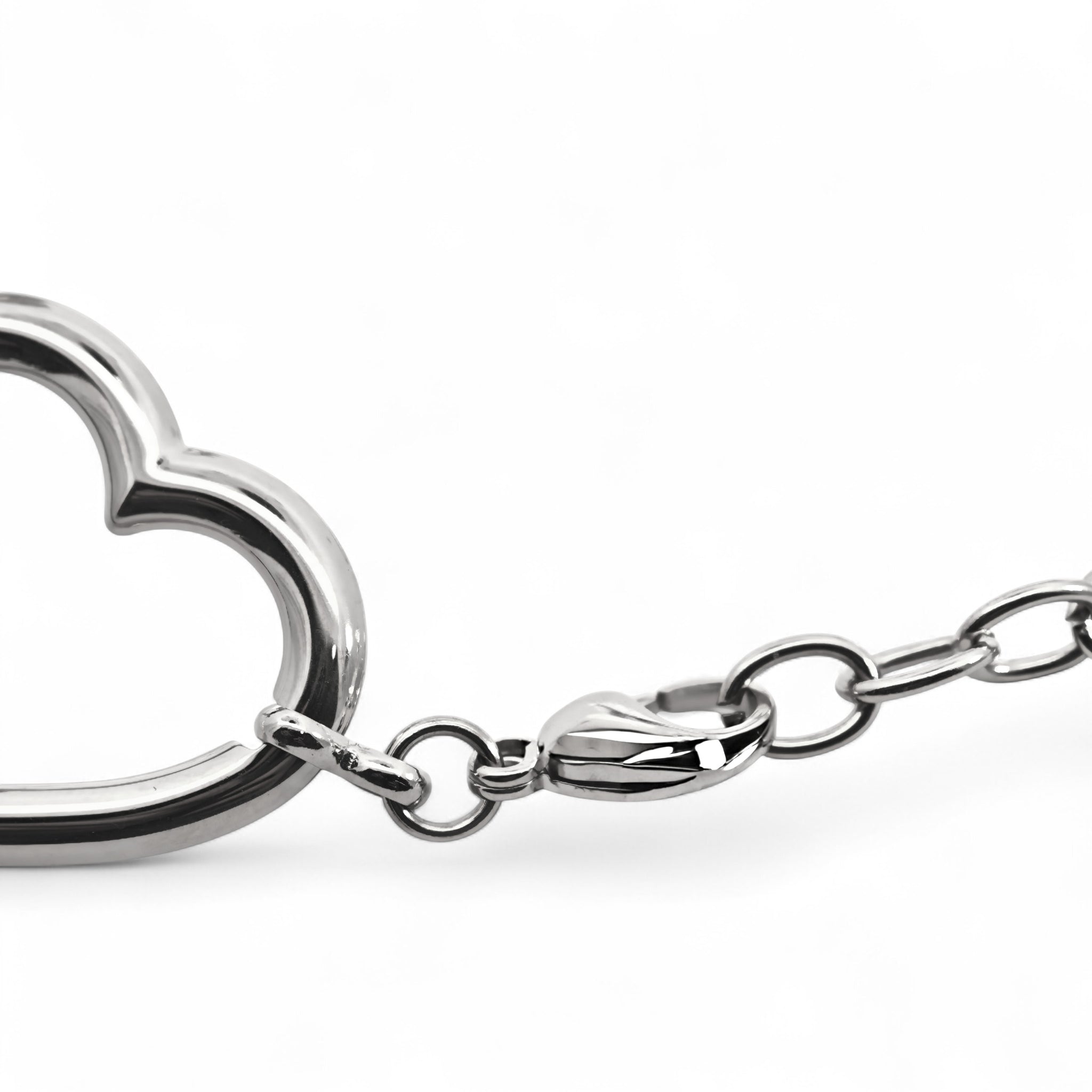 Bracciale Catena con Cuori Aperti in Acciaio Inossidabile