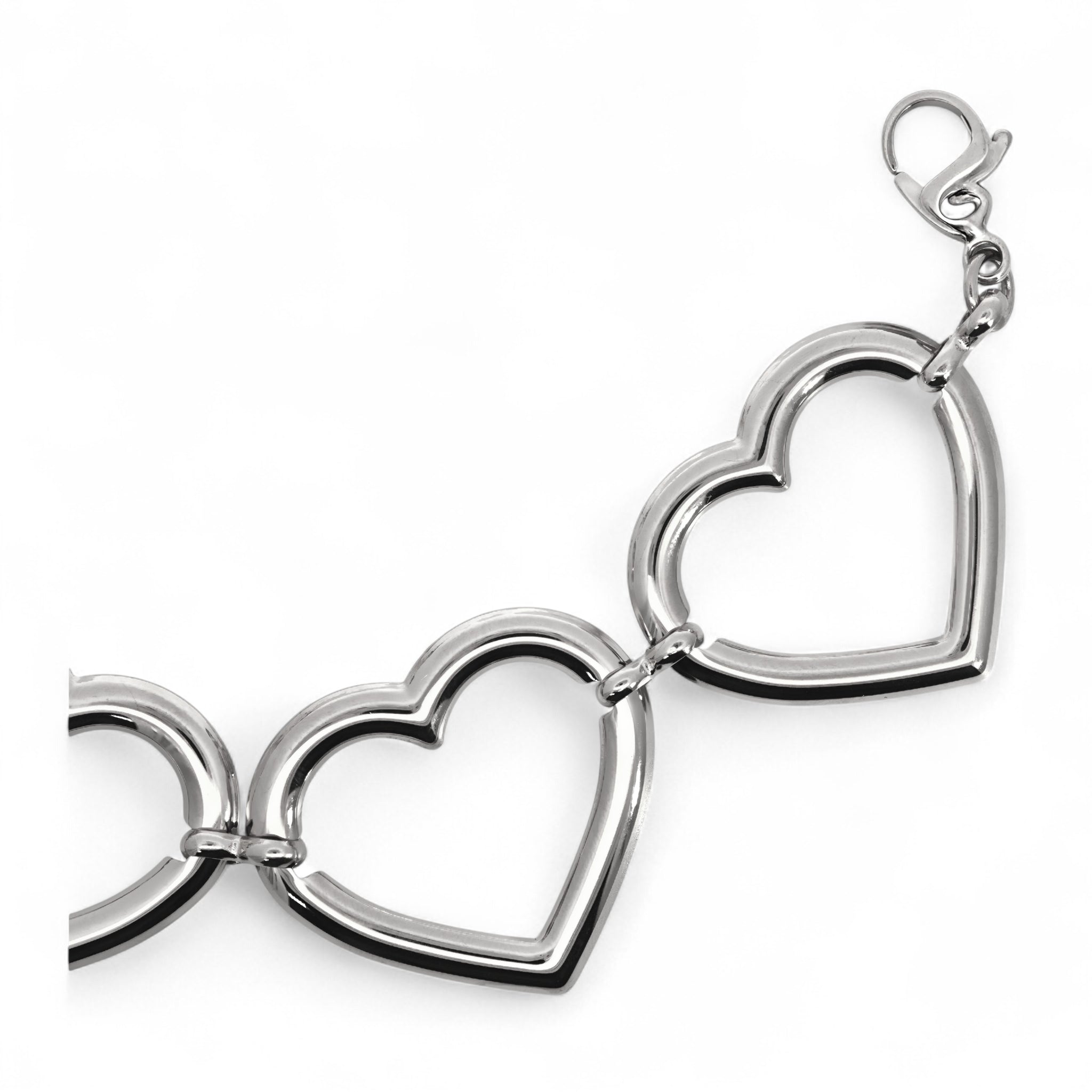 Bracciale Catena con Cuori Aperti in Acciaio Inossidabile