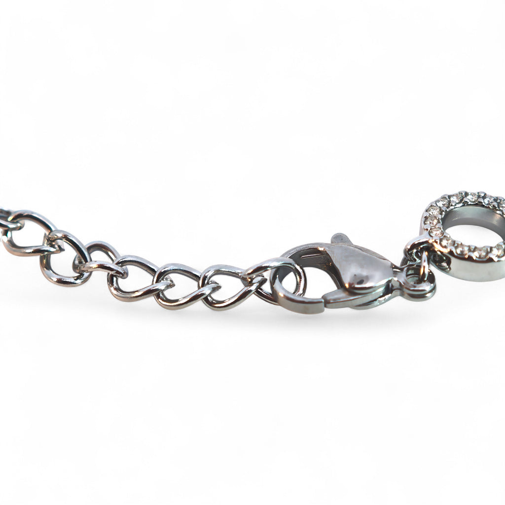 Bracciale Catena Cerchi Bicolore e Zirconi In Acciaio Inossidabile