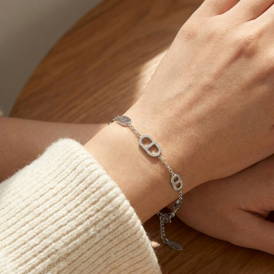 Bracciale con Maglie Marina In Acciaio Inossidabile