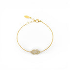 Bracciale Nodo a Tramezzo con Pavé In Acciaio Inossidabile