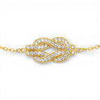 Bracciale Nodo a Tramezzo con Pavé In Acciaio Inossidabile