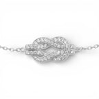 Bracciale Nodo a Tramezzo con Pavé In Acciaio Inossidabile
