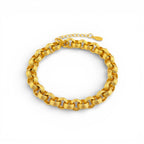 Bracciale Catena Maglie Rigate In Acciaio Inossidabile